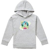 Disney The Princess & The Frog Floral Bayou Beauty With Tiana Youth Kids Pull-Over Hoodie, Athletic Heather in Grey | Size: 9-11 Years