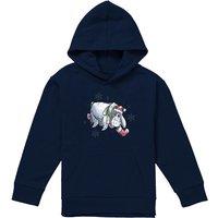 Disney Winnie The Pooh Eeyore Christmas Snowflakes Youth Kids Pull-Over Hoodie, Navy | Size: 12-13 Years