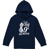 Disney Frozen Chillin Like Olaf 9Th Birthday Youth Kids Pull-Over Hoodie, Navy | Size: 9-11 Years