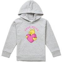 Disney Winnie The Pooh Free Hugs Valentine'S Day Youth Kids Pull-Over Hoodie, Athletic Heather in Grey | Size: 7-8 Years