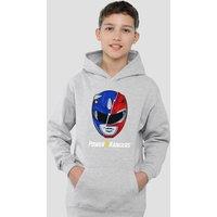 Hasbro Power Rangers Spliced Head Youth Kids Pull-Over Hoodie, Athletic Heather in Grey | Size: 12-13 Years