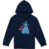 Disney Cinderella Turn Up Your Magic Youth Kids Pull-Over Hoodie, Navy | Size: 5-6 Years