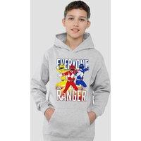 Hasbro Power Rangers Everyone Can Be A Ranger Youth Kids Pull-Over Hoodie, Athletic Heather in Grey | Size: 5-6 Years