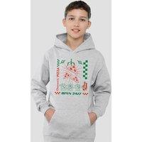 Disney Pizza Planet Aliens Youth Kids Pull-Over Hoodie, Athletic Heather in Grey | Size: 12-13 Years