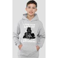 Disney Star Wars Christmas Darth Vader Lack Of Spirit Youth Kids Pull-Over Hoodie, Athletic Heather in Grey | Size: 9-11 Years