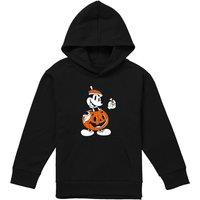 Disney Mickey Mouse Hello Pumpkin Youth Kids Pull-Over Hoodie, Black | Size: 5-6 Years