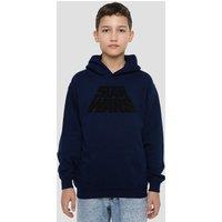 Disney Star Wars Retro Galaxy Youth Kids Pull-Over Hoodie, Navy | Size: 12-13 Years