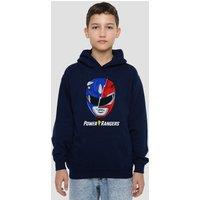 Hasbro Power Rangers Spliced Head Youth Kids Pull-Over Hoodie, Navy | Size: 7-8 Years