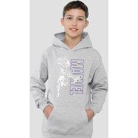 Marvel Black Panther Outline Youth Kids Pull-Over Hoodie, Athletic Heather in Grey | Size: 12-13 Years