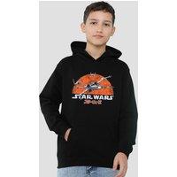 Disney Star Wars Xwing & Tie Fighter Flight Youth Kids Pull-Over Hoodie, Black | Size: 7-8 Years