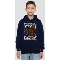 Disney Star Wars A Wookie Little Christmas Youth Kids Pull-Over Hoodie, Navy | Size: 5-6 Years