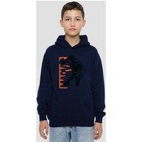 Marvel Black Panther Jump Youth Kids Pull-Over Hoodie, Navy | Size: 9-11 Years