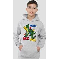 Disney Toy Story Merry Rexmas Christmas Youth Kids Pull-Over Hoodie, Athletic Heather in Grey | Size: 5-6 Years
