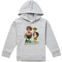 Whitney Houston Black Leather & Green Gloves Youth Kids Pull-Over Hoodie, Athletic Heather in Grey | Size: 5-6 Years