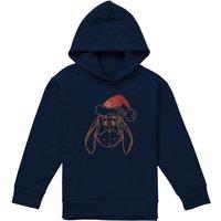 Disney Winnie The Pooh Eeyore Christmas Hat Youth Kids Pull-Over Hoodie, Navy | Size: 12-13 Years