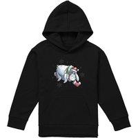 Disney Winnie The Pooh Eeyore Christmas Snowflakes Youth Kids Pull-Over Hoodie, Black | Size: 9-11 Years