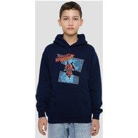 Marvel Spiderman Spidey Senses Tingling Youth Kids Pull-Over Hoodie, Navy | Size: 5-6 Years