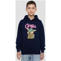Disney Star Wars Grogu Bubble Youth Kids Pull-Over Hoodie, Navy | Size: 5-6 Years