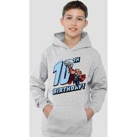 Marvel Thor Birthday 10 Youth Kids Pull-Over Hoodie, Athletic Heather in Grey | Size: 9-11 Years