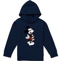 Disney Mickey Mouse Christmas Scarf Youth Kids Pull-Over Hoodie, Navy | Size: 5-6 Years