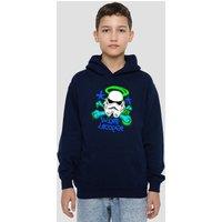 Disney Star Wars Stencil Trooper Youth Kids Pull-Over Hoodie, Navy | Size: 9-11 Years
