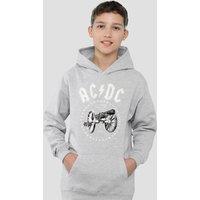 AC/DC ACDC About To Rock Cannon Youth Kids Pull-Over Hoodie, Athletic Heather in Grey | Size: 5-6 Years