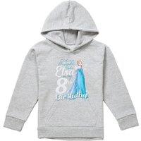 Disney Frozen Bright Like Elsa 8Th Birthday Youth Kids Pull-Over Hoodie, Athletic Heather in Grey | Size: 9-11 Years