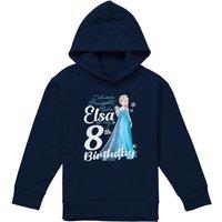 Disney Frozen Bright Like Elsa 8Th Birthday Youth Kids Pull-Over Hoodie, Navy | Size: 5-6 Years