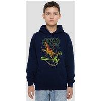Disney Star Wars Xwing Attacker Youth Kids Pull-Over Hoodie, Navy | Size: 9-11 Years
