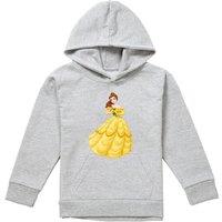 Disney Beauty & The Beast Belle Rose Youth Kids Pull-Over Hoodie, Athletic Heather in Grey | Size: 7-8 Years