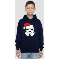 Disney Star Wars Christmas Storm Trooper Santa Youth Kids Pull-Over Hoodie, Navy | Size: 5-6 Years