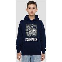 One Piece Poster T-Shirt Youth Kids Pull-Over Hoodie, Navy | Size: 7-8 Years