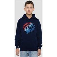 Marvel Captain America Gradient Shield Youth Kids Pull-Over Hoodie, Navy | Size: 5-6 Years
