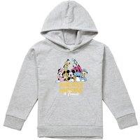 Disney Mickey Mouse Friends Youth Kids Pull-Over Hoodie, Athletic Heather in Grey | Size: 12-13 Years