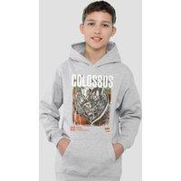 Marvel X-Men Colossus Info Youth Kids Pull-Over Hoodie, Athletic Heather in Grey | Size: 9-11 Years