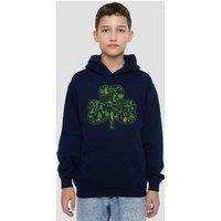 Disney Star Wars St Patrick'S Day Clover Icons Youth Kids Pull-Over Hoodie, Navy | Size: 12-13 Years