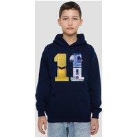 Disney Star Wars C3Po R2D2 11 Youth Kids Pull-Over Hoodie, Navy | Size: 12-13 Years
