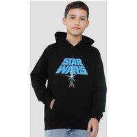 Disney Star Wars Saber Logo Youth Kids Pull-Over Hoodie, Black | Size: 7-8 Years