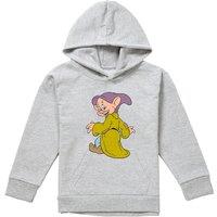 Snow White And The Seven Dwarfs, Dopey Poses Youth Kids Pull-Over Hoodie, Athletic Heather in Grey | Size: 9-11 Years