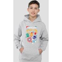 Marvel Superhero Trio Youth Kids Pull-Over Hoodie, Athletic Heather in Grey | Size: 9-11 Years