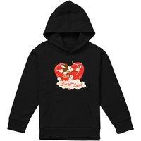 Disney Mickey Mouse Vintage Valentine'S Day Luv You Lots Youth Kids Pull-Over Hoodie, Black | Size: 12-13 Years