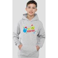 Disney Monsters Inc. Get Festive For Christmas With Mike & Sully Youth Kids Pull-Over Hoodie, Athletic Heather in Grey | Size: 12-13 Years
