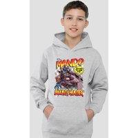 Star Wars - The Mandalorian Star Wars The Mandalorian Bounty Hunter Speed Bike Youth Kids Pull-Over Hoodie, Athletic Heather | Size: 12-13 Years