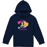 Disney Princess Valentine'S Day Be True To You With Mulan Youth Kids Pull-Over Hoodie, Navy | Size: 5-6 Years