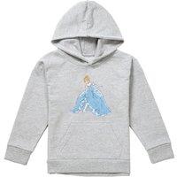 Disney Cinderella Sparkling Princess Youth Kids Pull-Over Hoodie, Athletic Heather in Grey | Size: 9-11 Years
