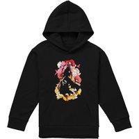 Disney Beauty & The Beast Belle Flower Silhouette Youth Kids Pull-Over Hoodie, Black | Size: 9-11 Years
