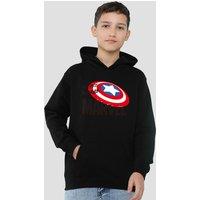 Marvel Captain America First Avenger Youth Kids Pull-Over Hoodie, Black | Size: 7-8 Years