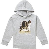 Whitney Houston White Suit Youth Kids Pull-Over Hoodie, Athletic Heather in Grey | Size: 7-8 Years