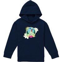 Disney The Princess & The Frog Floral Bayou Beauty With Tiana Youth Kids Pull-Over Hoodie, Navy | Size: 5-6 Years