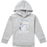 Disney Frozen Chillin Like Olaf 5Th Birthday Youth Kids Pull-Over Hoodie, Athletic Heather in Grey | Size: 7-8 Years